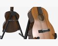 Classic Acoustic Guitar With Stand 3D модель