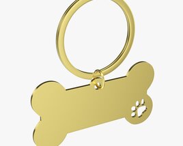 Collar Pet ID Tag Steel Brass 3D model