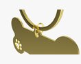 Collar Pet ID Tag Steel Brass 3d model