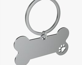Collar Pet ID Tag Steel White 3Dモデル