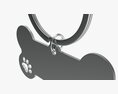 Collar Pet ID Tag Steel White 3D 모델 