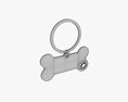 Collar Pet ID Tag Steel White 3D-Modell