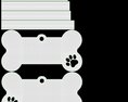 Collar Pet ID Tag Steel White 3d model