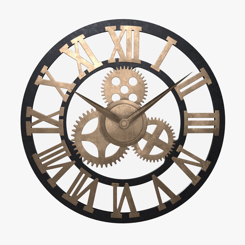 Decorative Gear Wall Clock 3D model