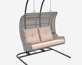 Double Steel Garden Hanging Chair Modello 3D