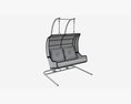 Double Steel Garden Hanging Chair Modèle 3d