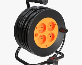 Extension Cord Reel With Sockets 01 3D модель