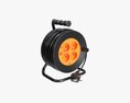 Extension Cord Reel With Sockets 01 3D 모델 