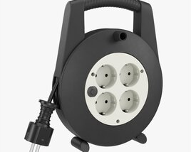 Extension Cord Reel With Sockets 02 3D-Modell