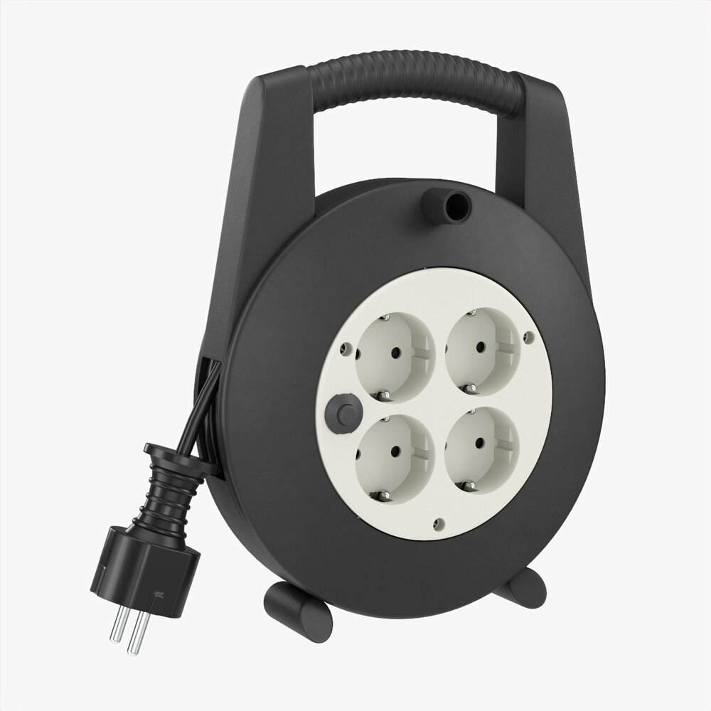 Extension Cord Reel With Sockets 02 3D модель