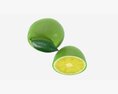 Fresh Lemon With Slice And Leaf Green 3Dモデル