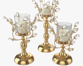 Golden Candle Holders Modelo 3d