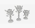 Golden Candle Holders Modello 3D