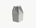 Hexagonal Cardboard Box With Cord 3D 모델 