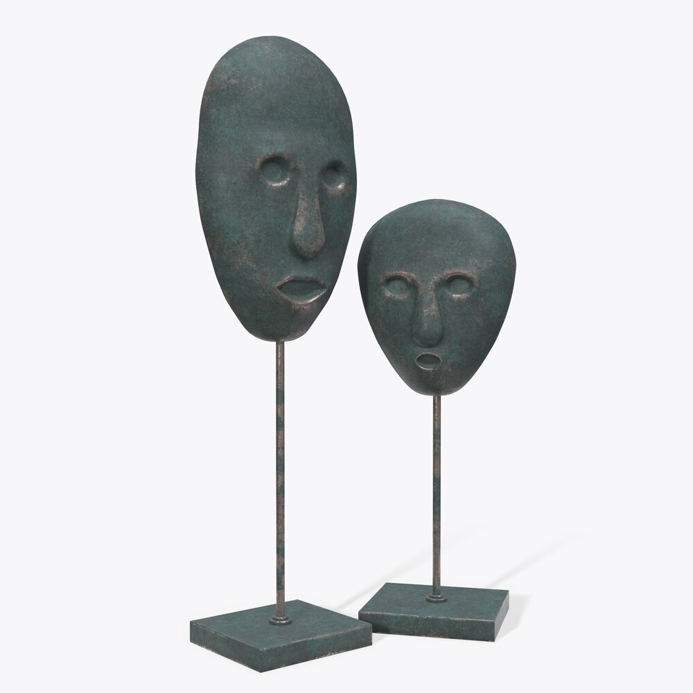Human Face Sculptures Modèle 3d