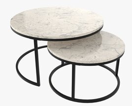Marble Texture Coffee Table 2 In 1 Modèle 3D