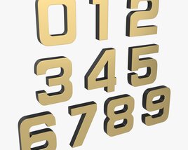 Numbers Gold Metal Plastic Modello 3D