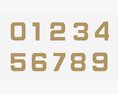 Numbers Gold Metal Plastic 3D-Modell