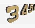 Numbers Gold Metal Plastic 3D-Modell