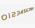 Numbers Modern Gold Metal Plastic 3D-Modell