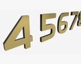 Numbers Modern Gold Metal Plastic Modelo 3d