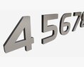 Numbers Modern Silver Metal Plastic 3d model