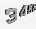Numbers Silver Metal Plastic Modello 3D