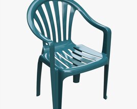 Plastic Chair Stackable 02 3D model