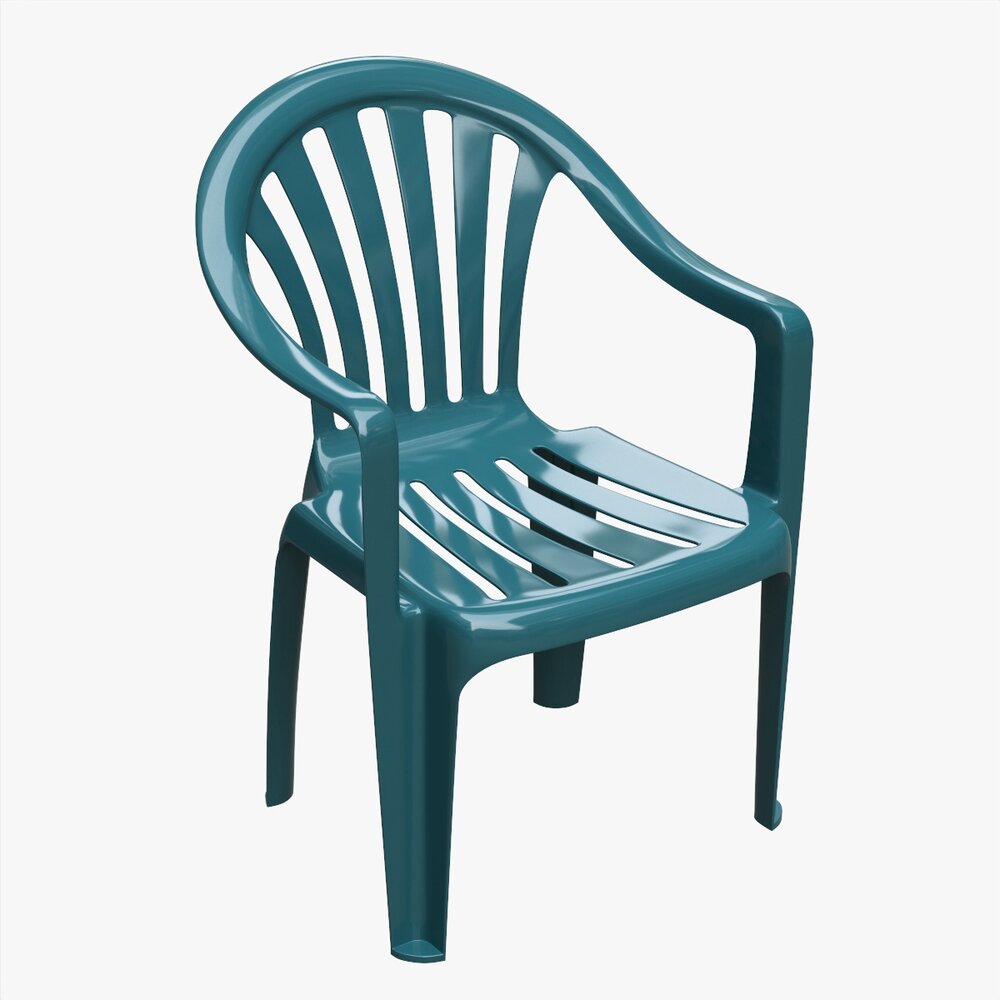 Plastic Chair Stackable 02 3D 모델 