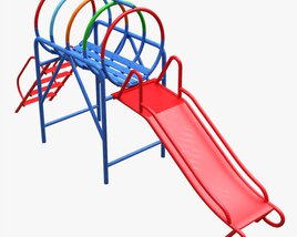 Playground Barrel Slide 01 3D 모델 