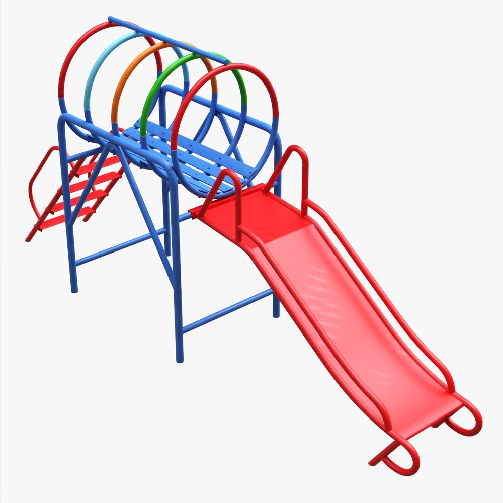 Playground Barrel Slide 01 Modelo 3d