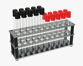Medicine Test Tubes With Stand 3D model
