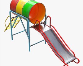 Playground Barrel Slide 02 Modello 3D
