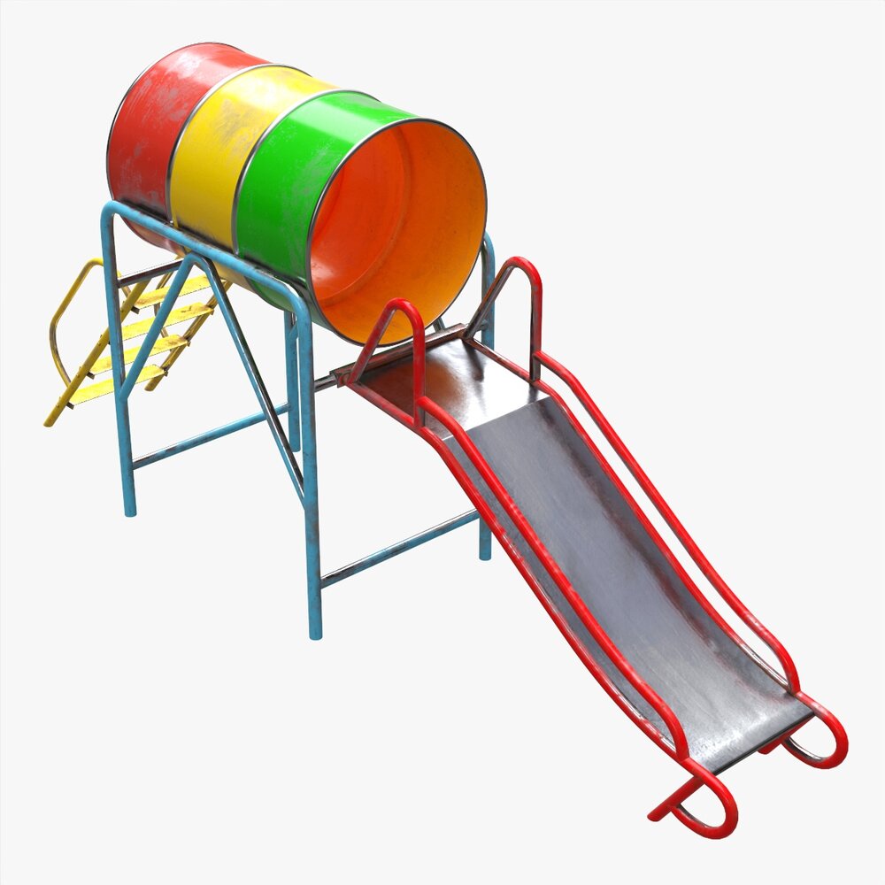 Playground Barrel Slide 02 3D模型