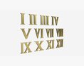 Roman Numbers Gold Metal Plastic 3D-Modell