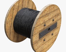 Steel Cable Reel 3D 모델 