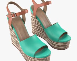 Turquoise Women Shoes 3D model