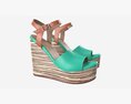 Turquoise Women Shoes Modello 3D