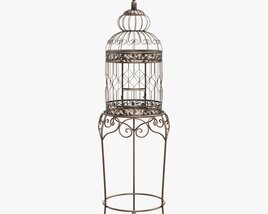 Victorian Style Bird Cage With Stand 3D model