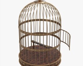 Vintage Metal Bird Cage 3Dモデル