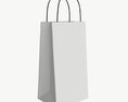 White Paper Bag With Handles 02 3d model