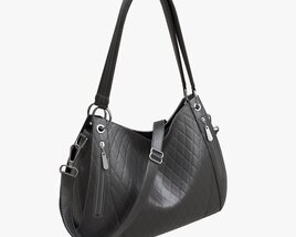 Women Shoulder Black Leather Bag 3D модель