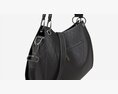 Women Shoulder Black Leather Bag 3d model