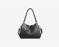 Women Shoulder Black Leather Bag 3d model