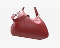 Women Shoulder Red Leather Bag 3d model
