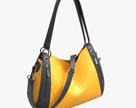Women Shoulder Yellow Leather Bag Modèle 3D