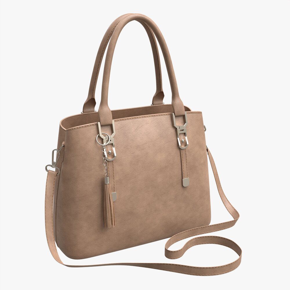 Women Summer Shoulder Bag Light Brown 3D-Modell