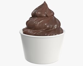 Ice Cream In White Paper Cup For Mockup Modello 3D
