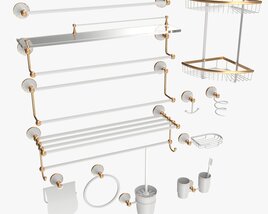 Bathroom Accessory Set Shelf Hanger 3Dモデル