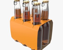 Beer Bottle Cardboard Carrier 01 3D 모델 